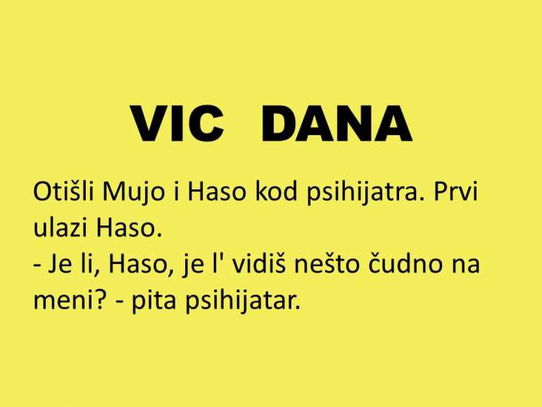 VIC DANA: Mujo i Haso kod psihijatra