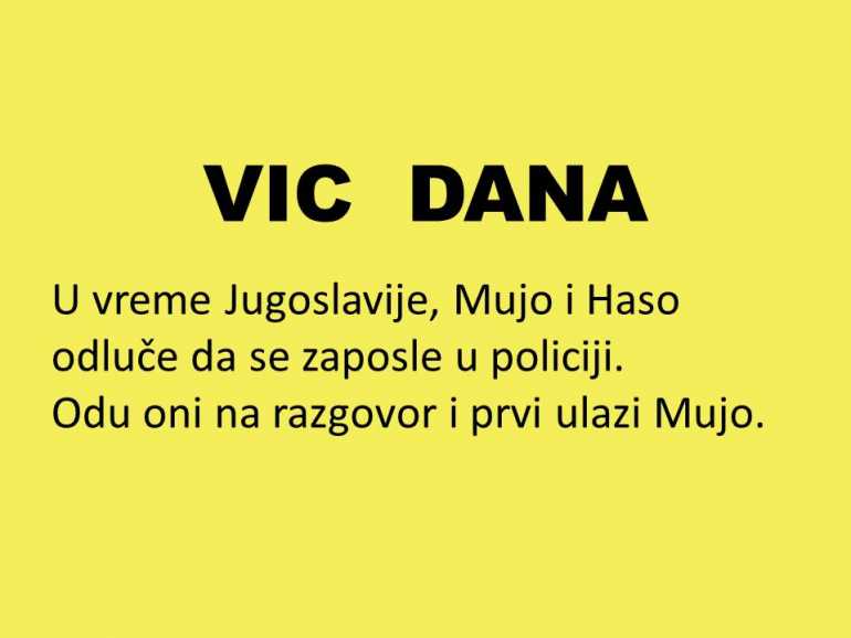 VIC DANA: Mujo i Haso traže posao u policiji